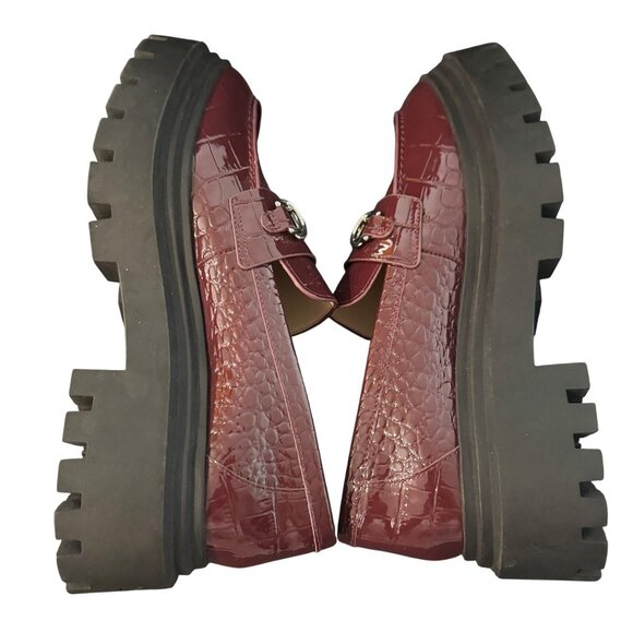 Stuart Weitzman Owen Buckle Ultra Lug Loafer Women's Burgundy Shoe 5.5B NWOB - Picture 7 of 7